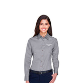 Harriton Women's Easy Blend™ Long Sleeve Twill Dress Shirt with Stain-Release - M500W
