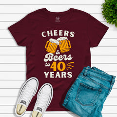 Cheers & Beers To 40 Years T-shirt