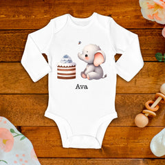 Cute Elephant Baby Bodysuit