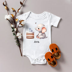 Cute Elephant Baby Bodysuit