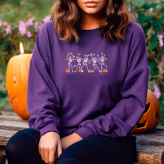 Embroidered Dancing Skeleton Sweatshirt