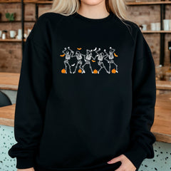 Embroidered Dancing Skeleton Sweatshirt