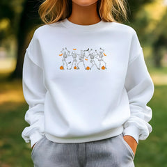 Embroidered Dancing Skeleton Sweatshirt