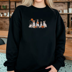 Embroidered Halloween Dogs Sweatshirt
