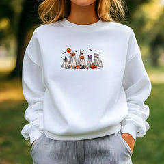 Embroidered Halloween Dogs Sweatshirt