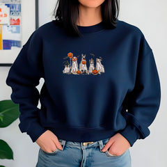 Embroidered Halloween Dogs Sweatshirt