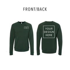 BELLA + CANVAS - Sponge Fleece Raglan Crewneck Sweatshirt - Front/Back