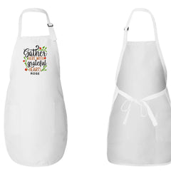Embroidered Gather Here With Greatful Hearts Apron