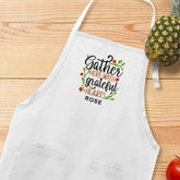 Embroidered Gather Here With Greatful Hearts Apron