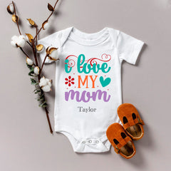 I Love My Mom Baby Bodysuit
