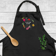 Embroidered Kitchen With Vegetables Apron