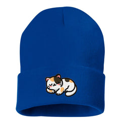 Embroidered Multi-colored Cat Beanie