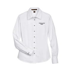 Harriton Women's Easy Blend™ Long Sleeve Twill Dress Shirt with Stain-Release - M500W