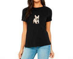 White Running Frenchie T-shirt