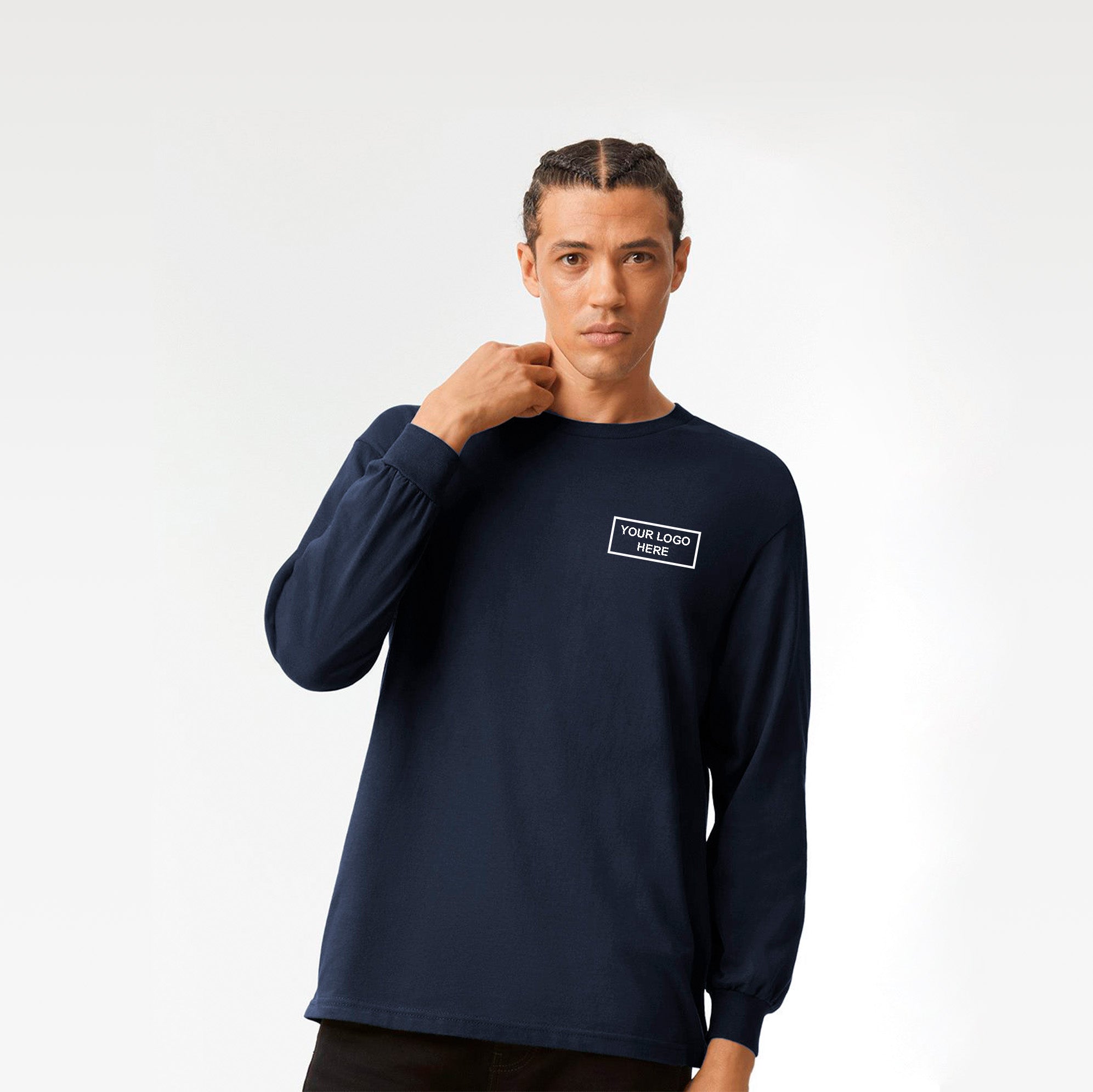 American Apparel - Heavyweight Cotton Long Sleeve Tee - Front