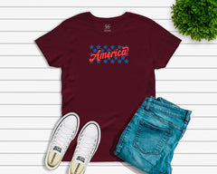 Embroidered America T-shirt