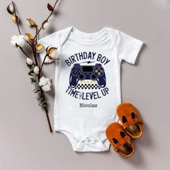 Birthday Boy Time To Level Up Baby Bodysuit