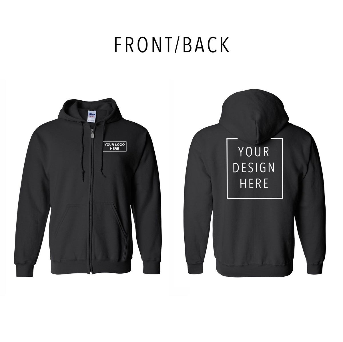 Gildan - Heavy Blend™ Full-Zip Hooded Sweatshirt - Front/Back