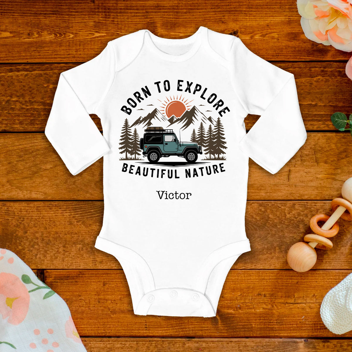 Born To Explore Beautiful Nature Baby Bodysuit