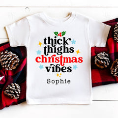 Thick Thighs Christmas Vibes Baby Bodysuit