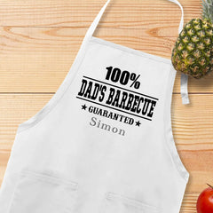 100% Dad's Barbecute Guaranted Apron