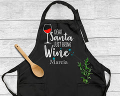 Dear Santa Just Bring Wine Apron