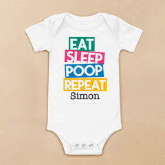 Eat Sleep Poop Repeat Baby Bodysuit