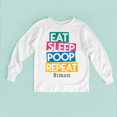 Eat Sleep Poop Repeat Baby Bodysuit