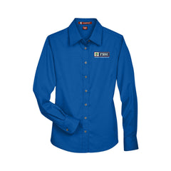 FBM - Harriton Women's Easy Blend™ Long Sleeve Twill Dress Shirt with Stain-Release - M500W