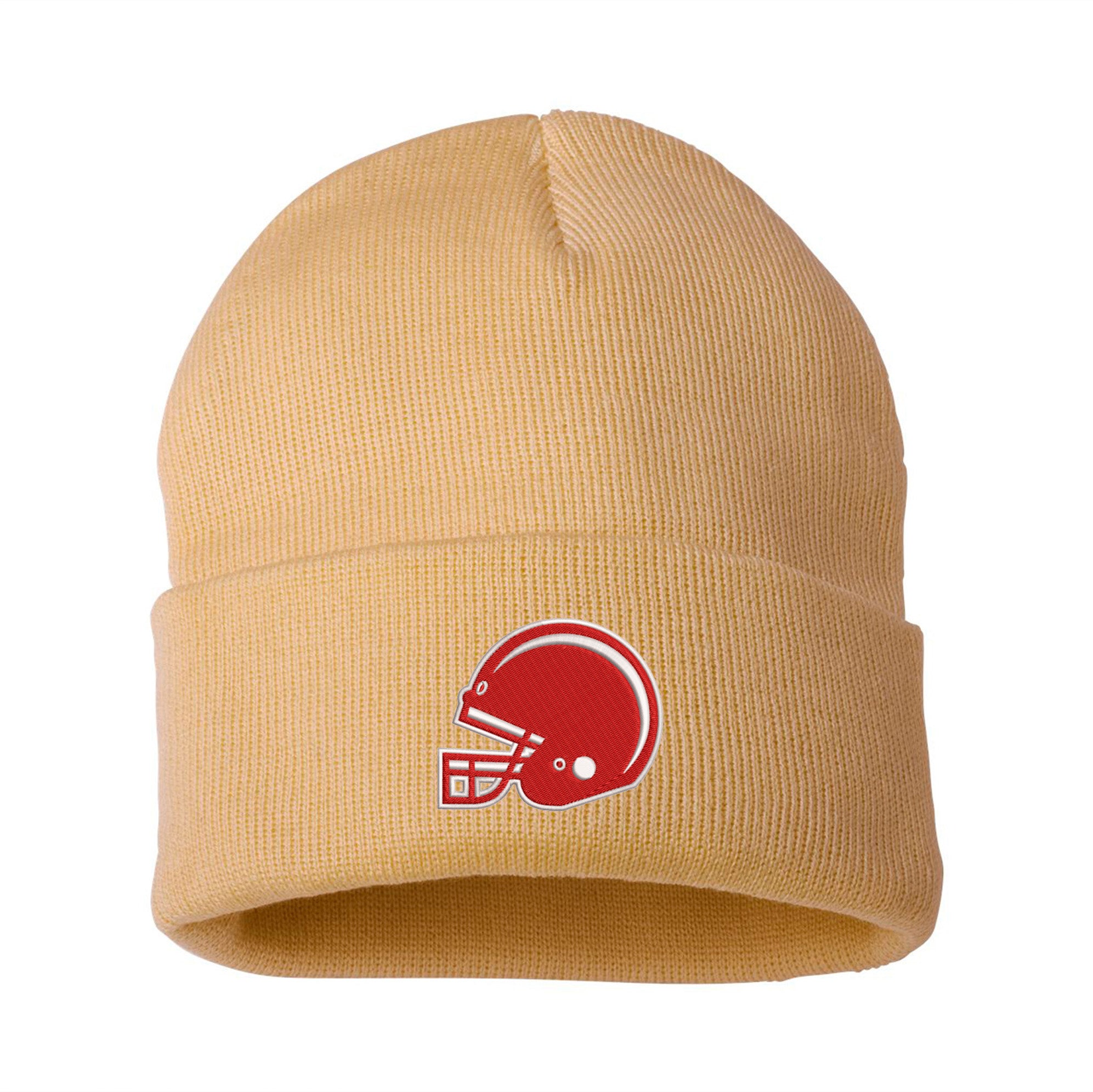 Embroidered Football Cap Beanie