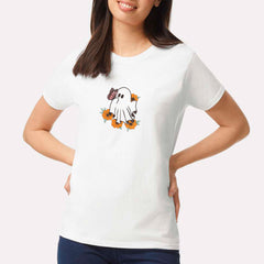 Embroidered Halloween Ghost T-shirt