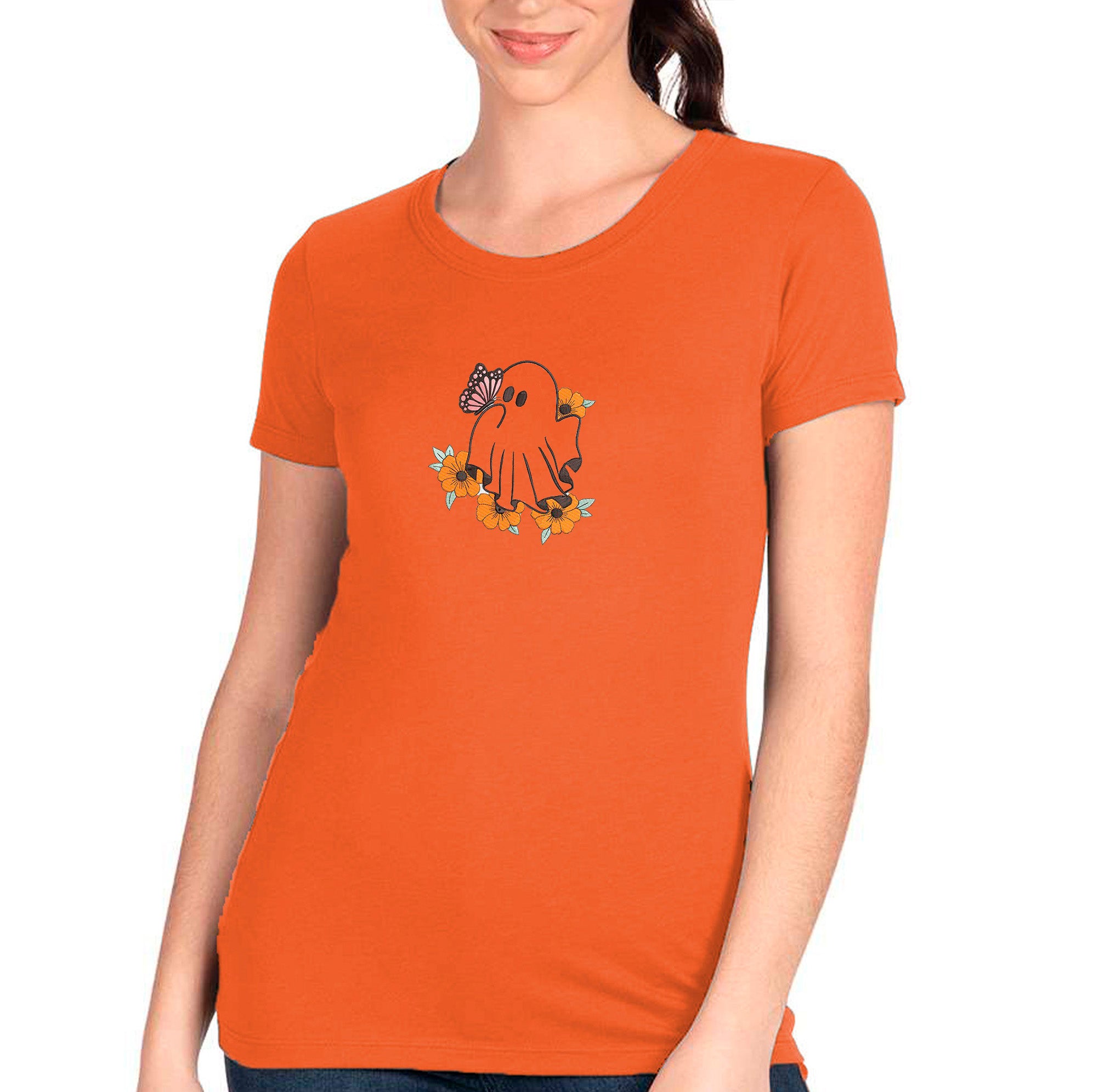Embroidered Halloween Ghost T-shirt