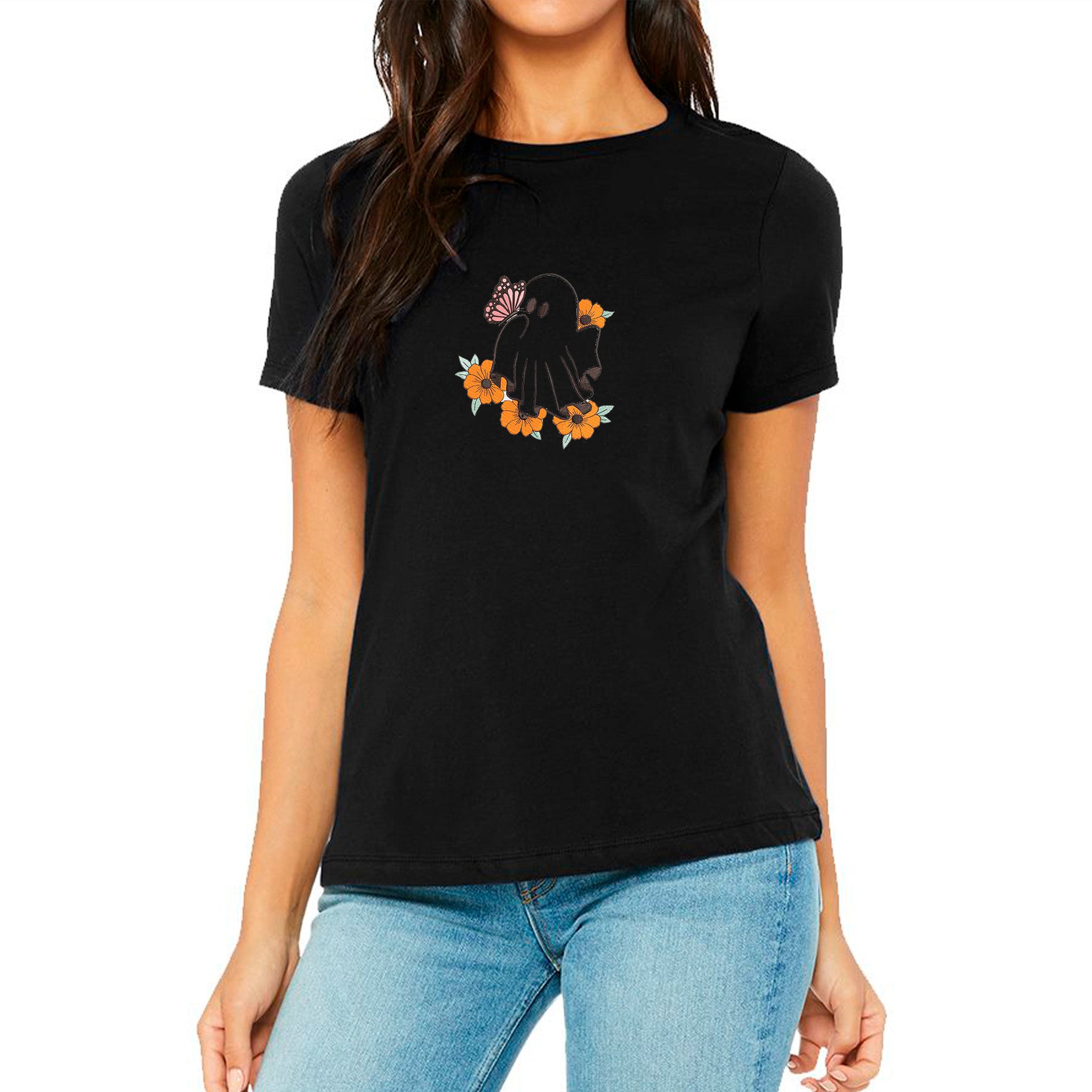 Embroidered Halloween Ghost T-shirt