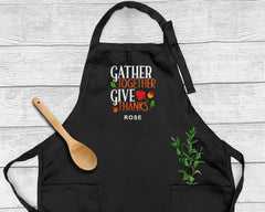 Embroidered Gather Together Give Thanks Apron