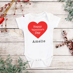 Happy Valentine's Day Baby Bodysuit