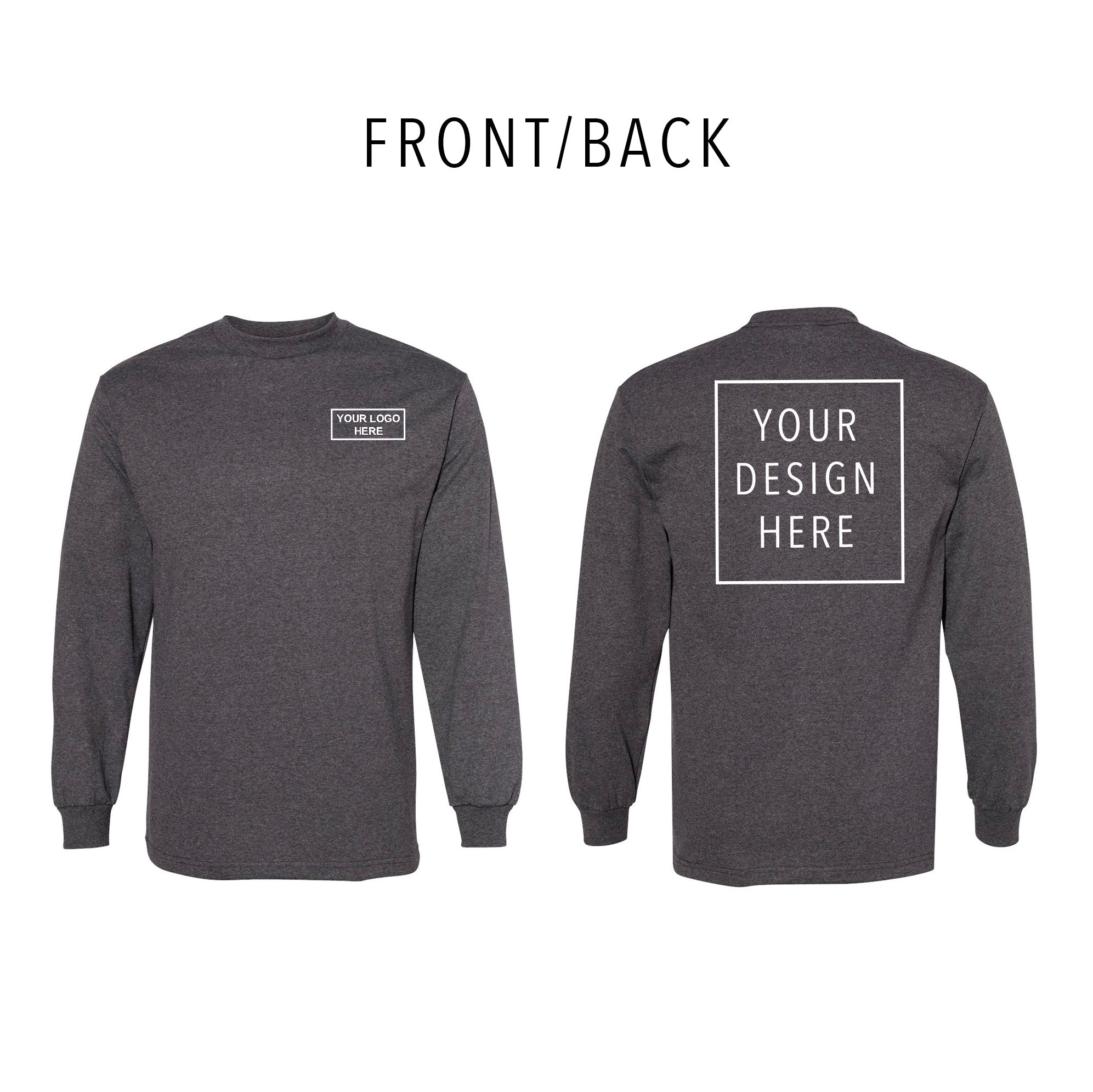 American Apparel - Heavyweight Cotton Long Sleeve Tee - Front/Back