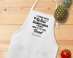 I Cook With Wine Apron