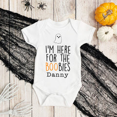 I'm Here For The Boobies Baby Bodysuit