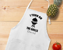 I Turn On The Grills  Apron