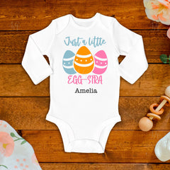 Just A Little Egg-Stra Baby Bodysuit