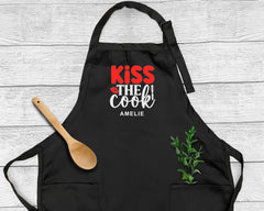 Embroidered Kiss The Cook Apron