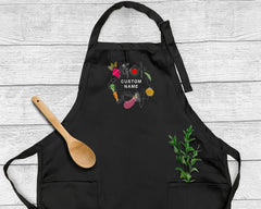 Embroidered Kitchen With Vegetables Apron