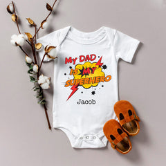 My Dad Is My Superhero Baby Bodysuit