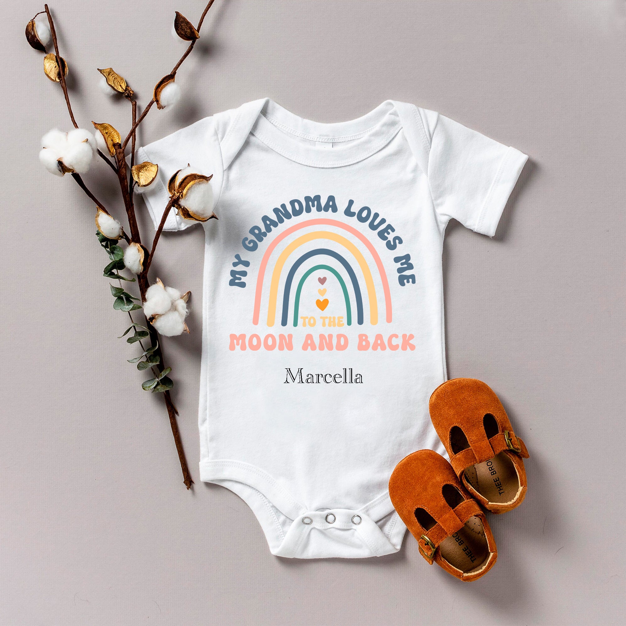 My Grandma Loves Me Baby Bodysuit