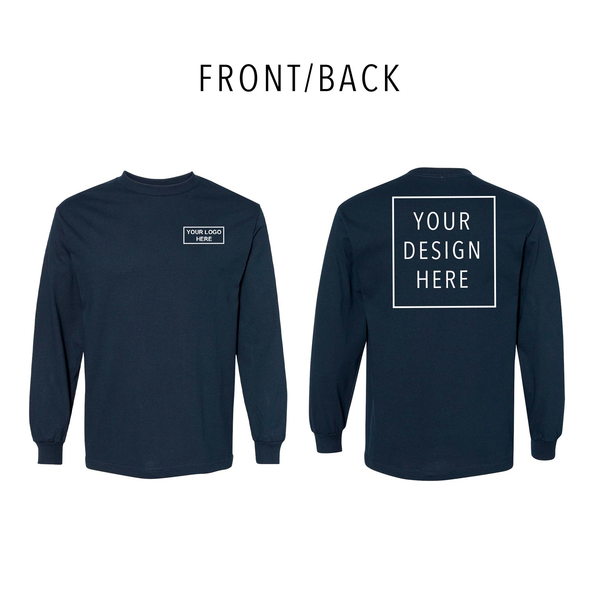 American Apparel - Heavyweight Cotton Long Sleeve Tee - Front/Back