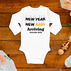 New Year New Baby Arriving Baby Bodysuit