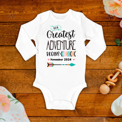 Our Greatest Adventure Begins Baby Bodysuit