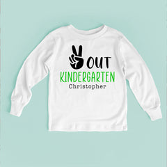 Peace Out Kindergarten Baby Bodysuit