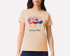 Red Wine And Blue T-shirt