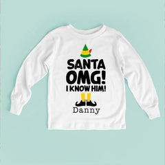 Santa OMG! I Know Him Baby Bodysuit